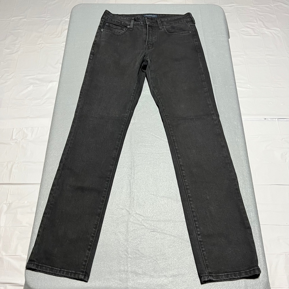 Aeropostale Mens Straight Leg Jeans 30x34 Charcoal Black Stretch Denim Pants